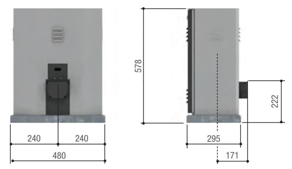 Размеры модели привода BY-3500